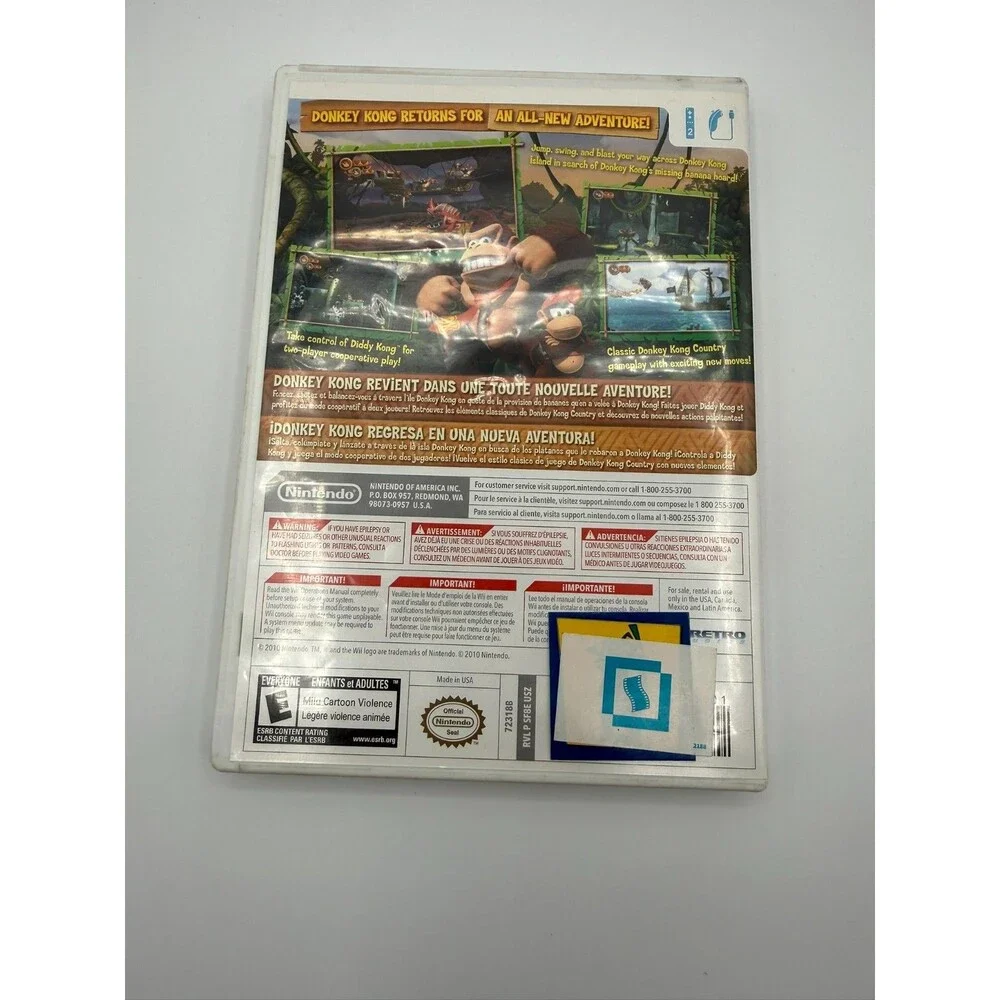 Nintendo Wii Donkey Kong Country Returns  Video Game Rated E Everyone